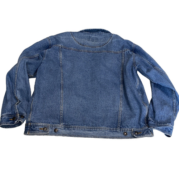 Vintage Denim Gear Men Size L Blue Denim Trucker Jacket Made In Hong Kong - Picture 8 of 8